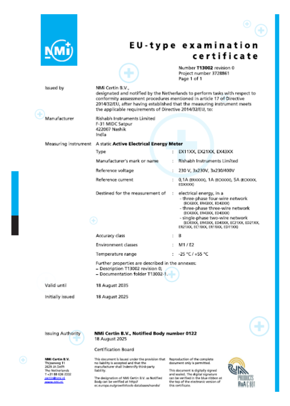 MID Certificate - Module B