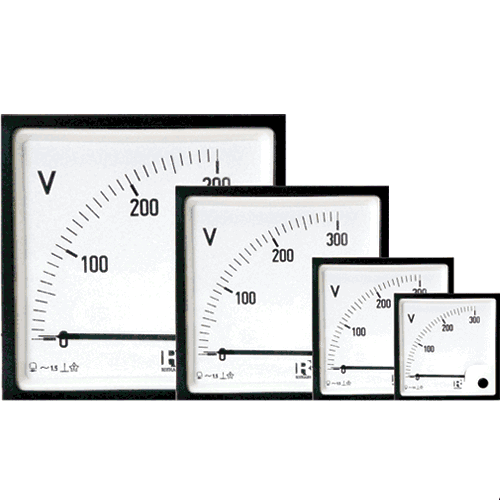 Moving Coil meter AC ammeters and voltmeters with rectifier 90deg (VQ)