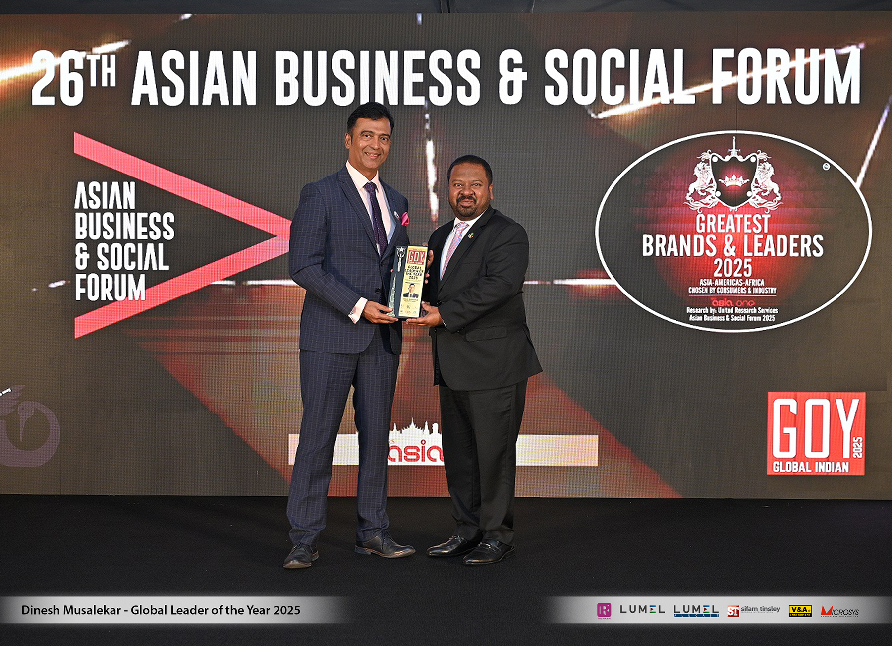AsiaOne Honours Mr. Dinesh Musalekar as Global Leader 2025